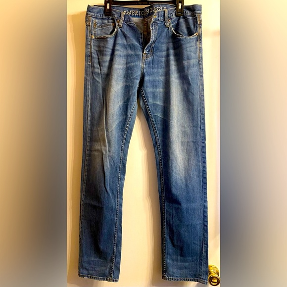 American Eagle Jeans Mens 36x34 Blue Skinny Medium Wash Denim - Picture 1 of 9
